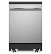 Lave-vaisselle portatif GE de 24 po et de 54 dBA avec commandes sur le dessus et broyeur d’aliments solides PiranhaMC - acier inoxydable - GPT225SSLSS