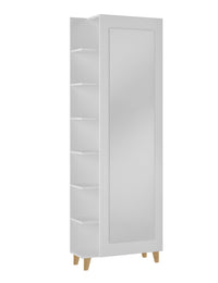 Armoire à chaussures Minetta de Manhattan Comfort de style milieu du 20e siècle pour 14 paires - blanche