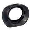 Vase ovale de 11 po en céramique - noir lustré