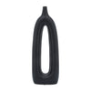 Vase de 14 po en céramique avec découpe - noir