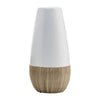 Vase deux teintes de 9 po en céramique - crème et blanc