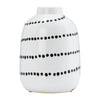 Vase à fleurs de 9 po en céramique à motif de points tourbillonnants - noir et blanc