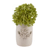 Vase de 8 po en céramique à motif bouquet de fleurs - ivoire