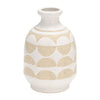 Vase de 10 po en céramique à motif de demi-cercles - ivoire
