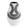 Vase de 11 po en grès noir - noir et blanc