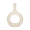 Vase courbé de 9 po en céramique avec découpe - blanc