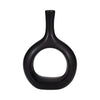 Vase courbé de 9 po en céramique avec découpe - noir