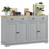 HOMCOM Buffet avec tiroirs de rangement et etageres reglables, gris