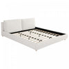 Lit Ava Rembourre en Tissu Boucle, Taille King - Beige Clair
