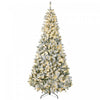 Homcom Arbre De Noel Artificiel Floque De Neige De 7,5 Pieds Avec Lumieres