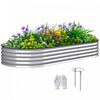 Outsunny Lit de jardin sureleve, jardiniere galvanisee 7' x 3' x 1', argent