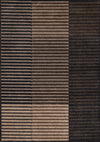 Tapis Maverick beige, brun et noir a rayures, 7'10\" x 10'6\"