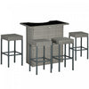 Outsunny Ensemble De Bar De Terrasse 5 Pieces, 4 Chaises De Bar, Gris