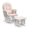 Storkcraft Hoop Fauteuil bercant et pouf - Blanc avec pink