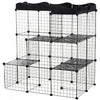 Pawhut Parc Pour Animaux De Compagnie Diy Petit Animal Cage Cloture Avec Rampe De Porte Accessoires Interieur Exterieur Pour Chaton Pet Vison Noir