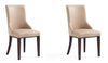 Ensemble 2 chaises de salle à manger modernes Shubert de Manhattan Comfort en similicuir et velours - tan
