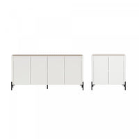Buffet et meuble d’appoint Abbey Modern 2 pieces en erable et blanc casse