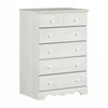 Commode verticale Summer Breeze à 5 tiroirs - pin blanc