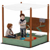 Qaba Bac a sable pour enfants avec auvent, mur de sable, doublure inferieure, bac a sable pour enfants en plein air pour pelouse, jardin, plage, pour 3 a 6 ans, 46\" x 44\" l x 50\"