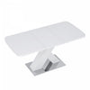 Liam Table a manger rectangulaire moderne extensible avec pieds en X et base en metal, blanc
