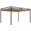 Pergola De Patio Outsunny 13' X 10' Avec Auvent Retractable, Kaki