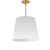 Luminaire suspendu moyen de Dainolite avec très grand abat-jour cylindrique effilé blanc et 1 ampoule