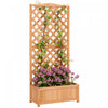 Outsunny Jardiniere surelevee avec treillis pour vigne grimpante, marron