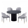Ensemble de salle a manger moderne industriel chic Flor et Hathaway 5 pieces en gris et noir