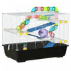 Pawhut Grande Cage Pour Hamster De 31 Cm, Maison Pour Petits Animaux, Refuge Pour Gerbilles A Plusieurs Etages, Systeme De Tube Tunnel, Avec Bouteille D'eau, Tubes, Roue D'exercice, Plat De Nourriture