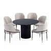 Ensemble de salle a manger moderne industriel chic Flor et Hathaway 7 pieces, coloris ble et noir