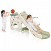 Costway 3-en-1 Toboggan Pour Tout-petit-enfant Avec La Zone Tampon De Basket-ball Cercle & Conception D'elephant De Boule
