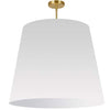 Très grand luminaire suspendu de Dainolite avec très grand abat-jour cylindrique effilé blanc et 1 ampoule