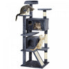 Pawhut Arbre A Chat De 54\" Tour A Chat Pour Chats D'interieur Avec Griffoirs, Condos Pour Chats, Lit, Plates-formes, Rampe, Balle Jouet, Centre D'activites Pour Chat, Gris Fonce