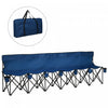 Banc de jardin pliable banc de camping pliant portable 6 places dim. 2,65L x 0,48l x 0,80H m metal epoxy oxford bleu