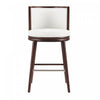 Tabouret de bar moderne en bois avec assise rembourree Evalyn, blanc
