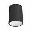 Plafonnier affleuré Echo de Dainolite en acrylique givré qui diffuse la lumière, avec fini noir mat et ampoule de 12 W