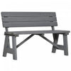 Banc De Jardin En Bois Outsunny Pour L'exterieur, Gris