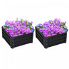 Outsunny Lot De 2 Pieces Parterre De Fleur Carre Potager De Jardin Jardinieres Bac A Fleurs 8 Panneaux Modulables En Acier Dim. 23.5\"l X 23.5\"l X 12\"h Gris