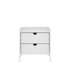 Table de nuit Coney style mid-century moderne 20\" en blanc (2 tiroirs)