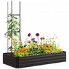 Outsunny Lit de jardin sureleve avec 2 cages a tomates en treillis, noir
