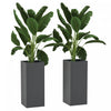 Outsunny Lot de 2 jardinieres d'exterieur en plastique de 11\", gris fonce