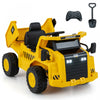 Costway Kids Ride Sur Camion A Virure Avec 2.4g Telecommande De Travail Megaphone Pelle A Sable