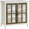 HOMCOM Armoire a porte vitree avec etagere reglable