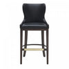 Tabouret de bar Blair moderne en bois avec assise rembourree, coloris noir