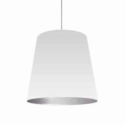 Dainolite Oversized Drum 1 Light Pendant Large White/Silver Shade Lamp|Grand luminaire suspendu de Dainolite avec très grand abat-jour cylindrique blanc et argenté, et 1 ampoule