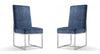 Chaise de salle a manger moderne en velours et metal Element bleu - Lot de 2