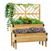 Outsunny Jardiniere En Treillis A 2 Etages, Lit De Jardin Sureleve En Bois