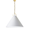 Luminaire suspendu Princeton de Dainolite de 32 po de diamètre avec abat-jour blanc, fini laiton vieilli et 1 ampoule