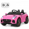 Voiture Electrique 12 V Costway, Voiture Suv Pour Enfants Sous Licence Jaguar Type F Pour Enfants, Avec Interfaces Usb, Tf Et Mp3, Avec Lumieres, Telecommande, Chargeur, Rose