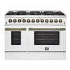 Cuisiniere a double combustible Galiano 48 po, blanche, 6,58 pi³ double four - FFSGS6156-48WHT